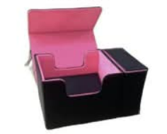 Deck Box Magnetic with Dice Tray 100+ Black Pink