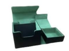Deck Box Magnetic with Dice Tray 100+ Black Green